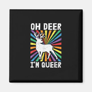 Imán Vintage Oh Deer I'm Queer Pride LGBT Gay Lesbian  