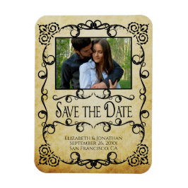 Imán Vintage Parchment Elegant Wedding Save the Date