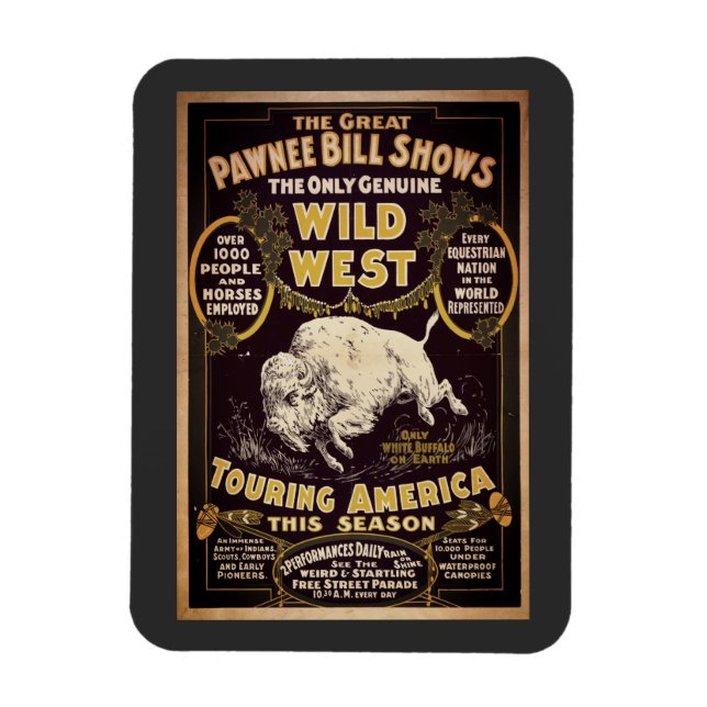 Imán Vintage Pawnee Bill Wild West Show (Vertical)