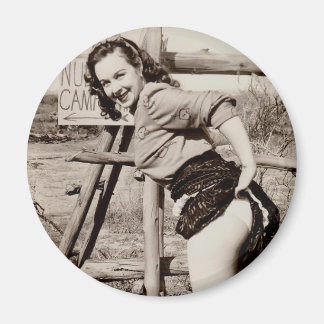 Imán Vintage Pin Up Chica Photo Magnet