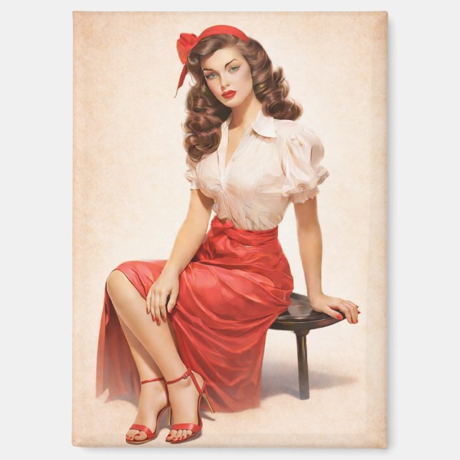 Imán Vintage Pin-Up Glam Magnet  (Anverso)