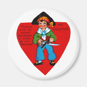 Imán Vintage Pirate Valentine