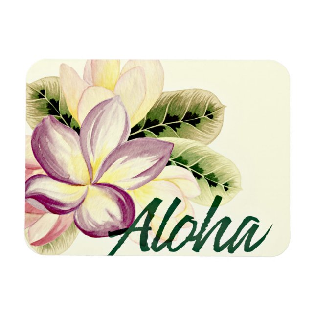 Imán Vintage Plumeria Aloha (Horizontal)