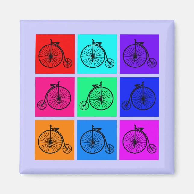Imán Vintage Pop Art Bicicleta de dos ruedas (Frente)