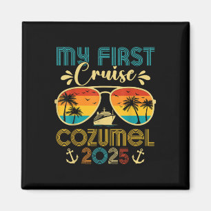 Imán Vintage Primer Crucero Cozumel 2025 Familiar Combi
