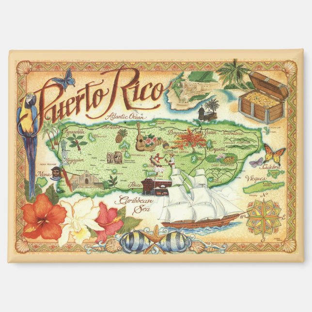 Imán Vintage Puerto Rico Magnet (Anverso)