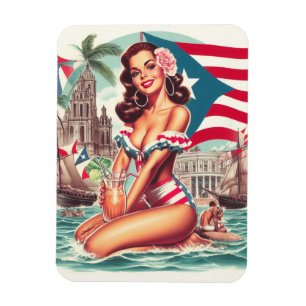 Imán Vintage Puerto Rico Pin Up