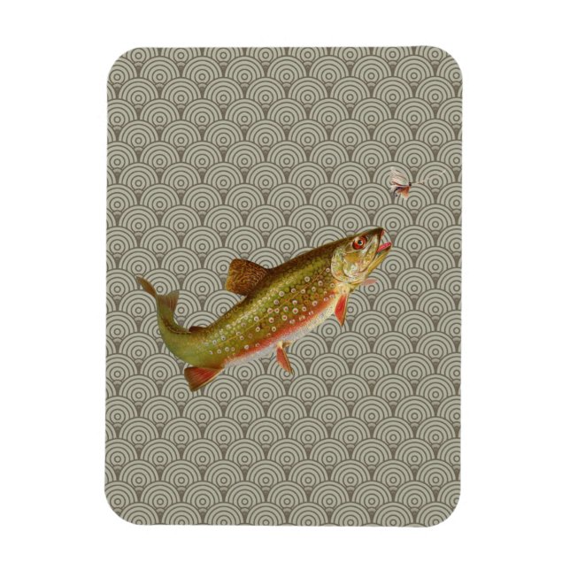 Imán Vintage Rainbow Trout Fly Fishing (Vertical)