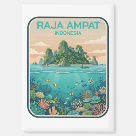 Imán Vintage Raja Ampat Indonesia Coral Reef Dive Art