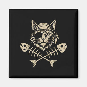 Imán Vintage Rate Mainon Coon Cat Crossbone Halloween