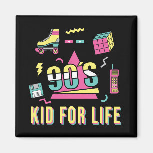 Imán Vintage Retro 90 Kid For Life 1990 años 90