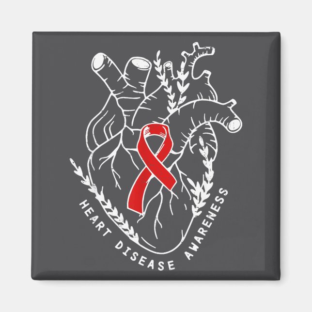 Imán Vintage Retro Heart Disease Awareness Funny  (Frente)