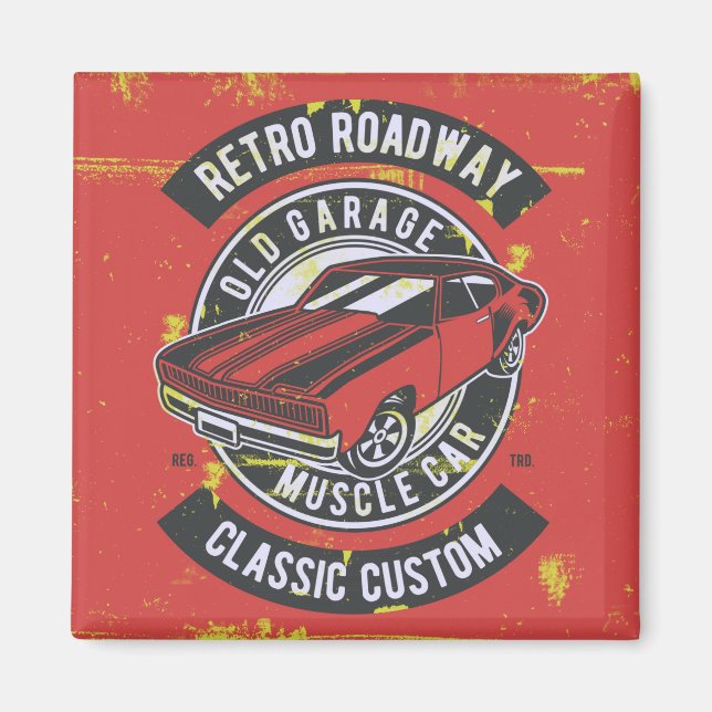 Imán Vintage Retro Hot Rod (Frente)