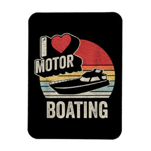 Imán Vintage Retro Me encanta el motor de Boating diver