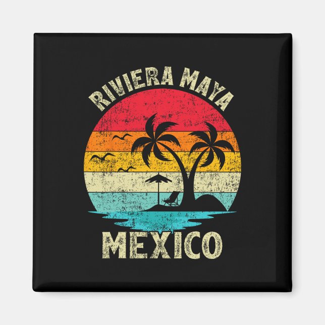 Imán Vintage Retro México Riviera Maya (Frente)