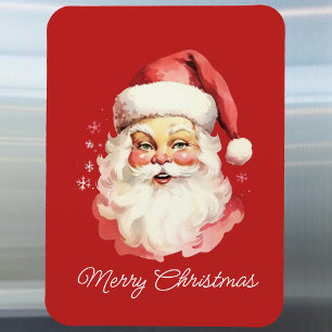 Imán Vintage Retro Santa Claus Rojo Feliz Navidad
