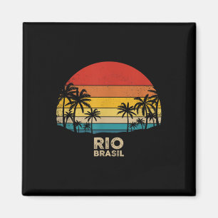 Imán Vintage Rio De Janeiro - Brasil Beach Souvenir