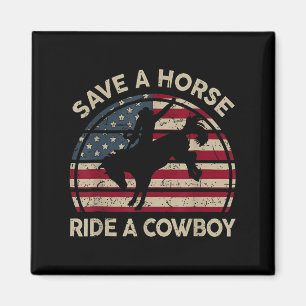 Imán Vintage Rodeo Cowboy Western Country Horse Usa Pat
