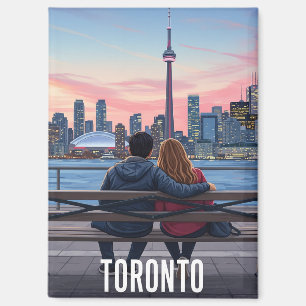Imán Vintage Romántico Viaje a Toronto Canadá