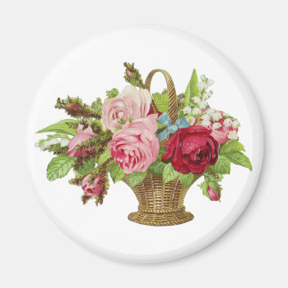 Imán Vintage Rosa Flower Basket