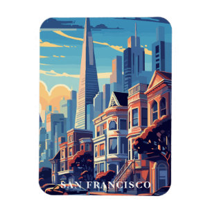 Imán Vintage San Francisco California Travel Souvenir