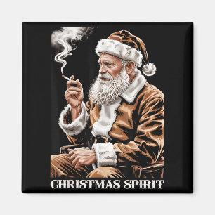 Imán Vintage Santa Claus fumando cigarrillo divertido N