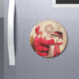 Imán Vintage Santa Claus Navidades Snowman