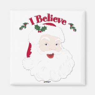 Imán Vintage Santa I cree en los Navidades