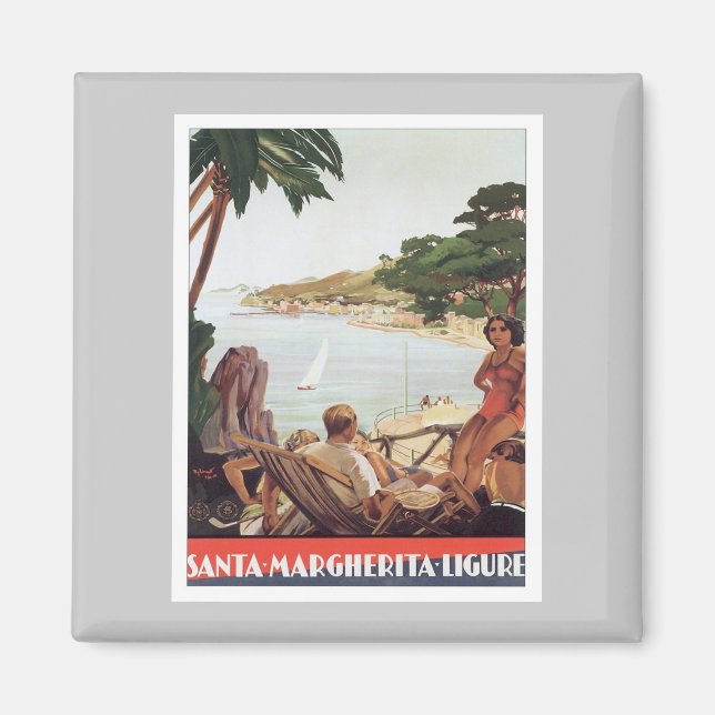 Imán Vintage Santa Margherita Ligure (Frente)