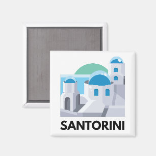 Imán Vintage Santorini Grecia Minimalista