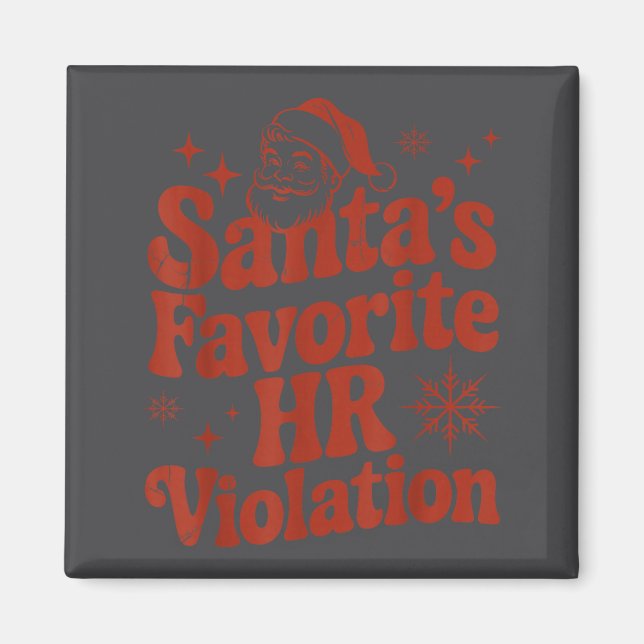 Imán Vintage Sarcastic Retro Hr Violation Christmas Off (Frente)
