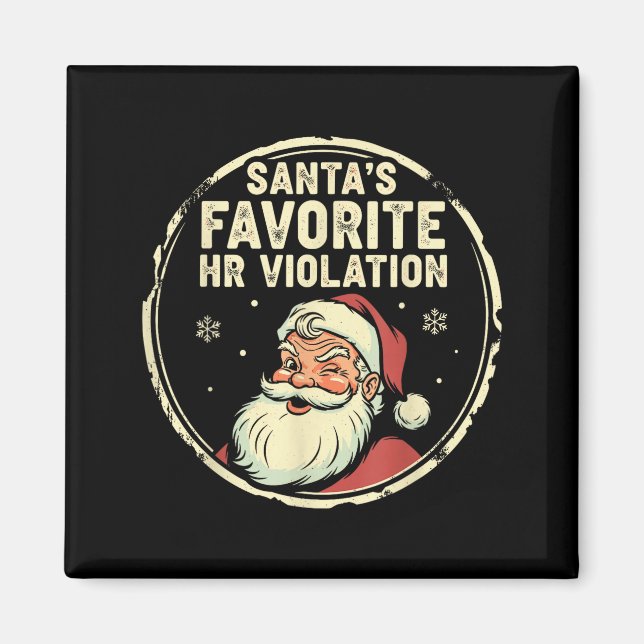 Imán Vintage Sarcastic Retro Hr Violation Christmas Off (Frente)