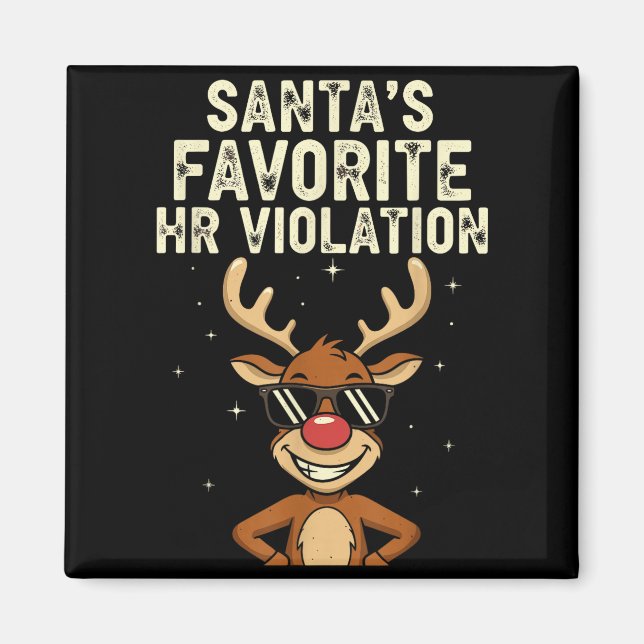 Imán Vintage Sarcastic Retro Hr Violation Christmas Off (Frente)