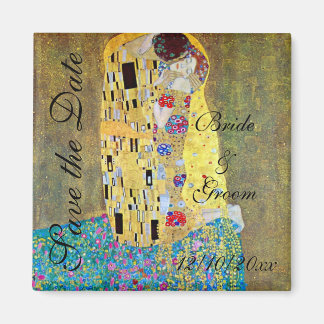 Imán Vintage Save the Date! El beso de Gustav Klimt
