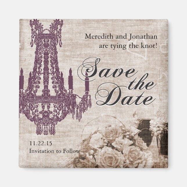 Imán Vintage Save the Date Magnet (Frente)