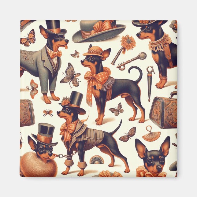 Imán Vintage Seamless Pinscher (Frente)