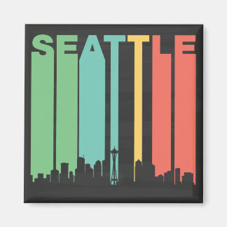 Imán Vintage Seattle Cityscape