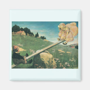 Imán Vintage See Saw Margery Daw, Jessie Willcox Smith