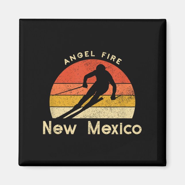Imán Vintage Ski Angel Fire New Mexico Mountain (Frente)