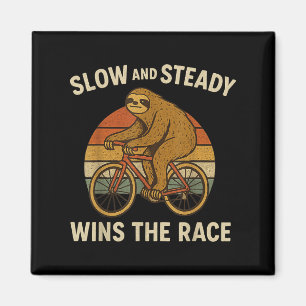 Imán Vintage Sloth Riding Bike Funny Ciclismo Retro