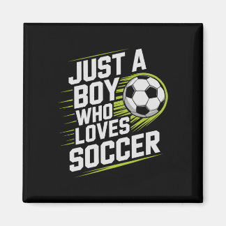 Imán Vintage Solo Chico Que Ama Fútbol Juega Partido Po