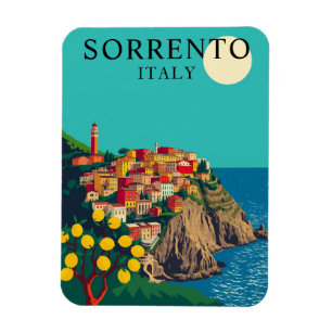 Imán Vintage Sorrento Italia Lemons Travel Souvenir