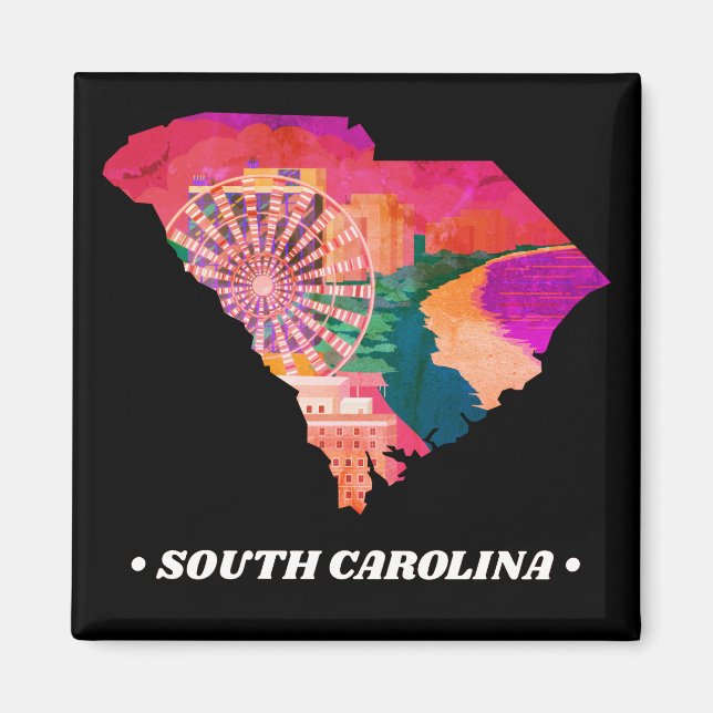 Imán Vintage South Carolina State Magnet (Frente)