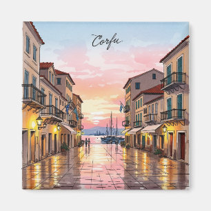 Imán Vintage Sunset Corfu Grecia Travel