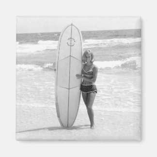 Imán Vintage Surfer Pin Up Bikini Chica * Photo Magnet