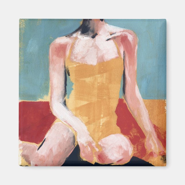 Imán Vintage Swim - Traje Amarillo (Frente)