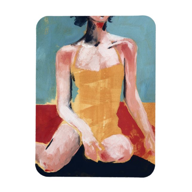 Imán Vintage Swim - Traje Amarillo (Vertical)