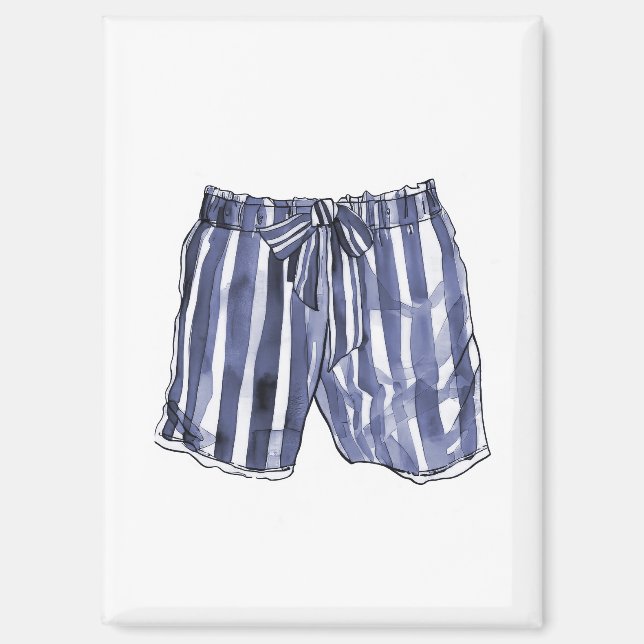 Imán Vintage Swimsuit Navy Stried Swift Trunks Magnet (Anverso)