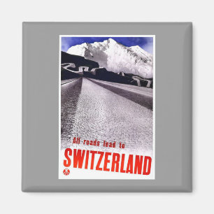 Imán Vintage Swiss Roads