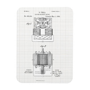 Imán Vintage Tesla Electro Magnetic Motor Patente